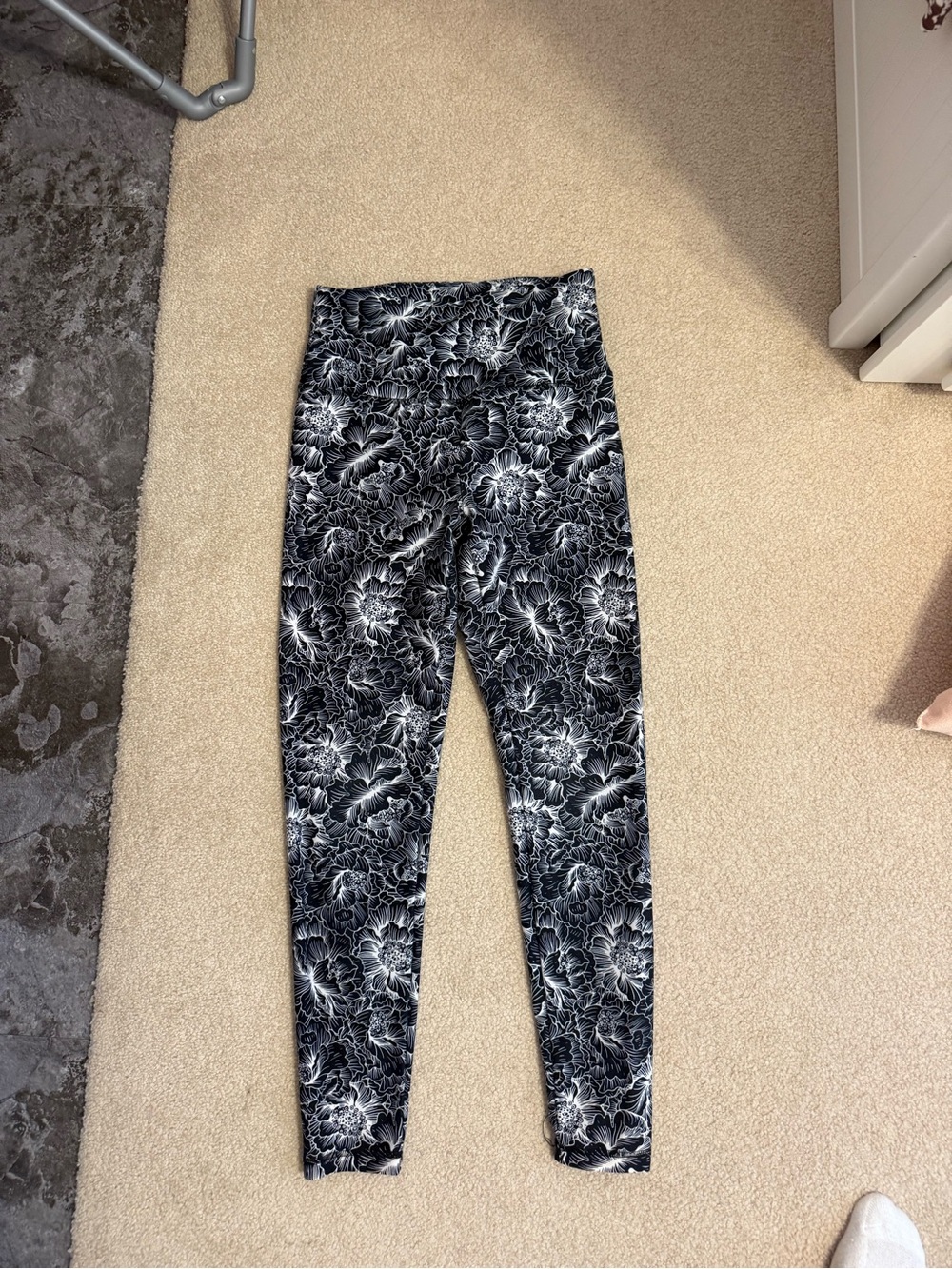 Balance Collection Black Floral-Print Leggings